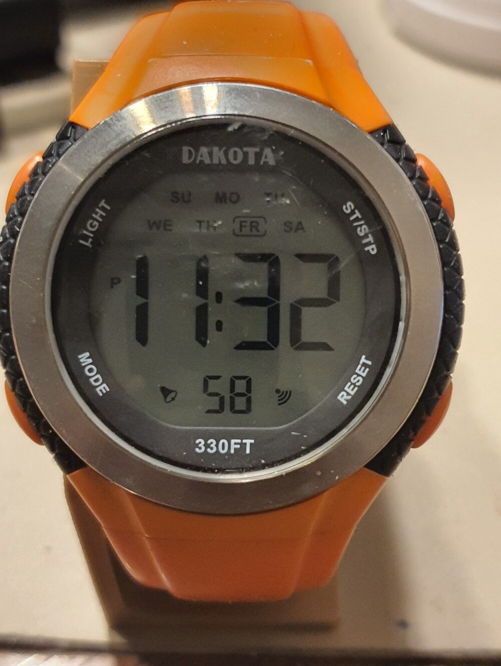 Dakota Silver/Orange Digital Alarn Chrono Men's Watch